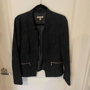 Roz & Ali Black Blazer with zipper accent